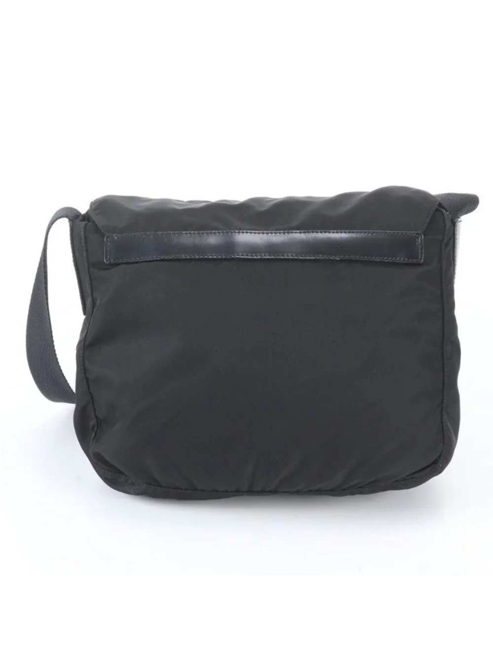 Prada Tessuto Nylon Triangle Logo Leather Shoulder Bag Messenger Business